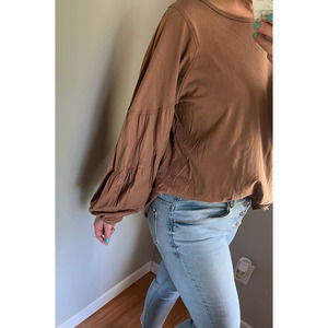 Umgee Mocha colored Long sleeve top, Size XL